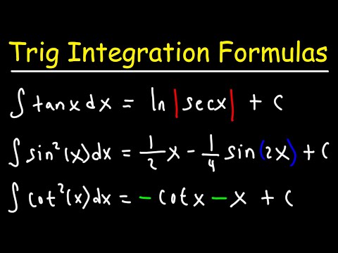 Basic Integration Formulas of Trigonometric Functions - Calculus