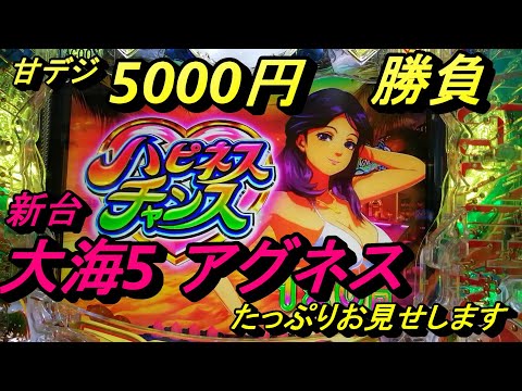 海物語甘デジ5000円勝負！新台【大海5withアグネス・ラム】でハピネスチャンス引くまで頑張りました。