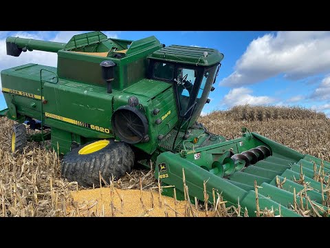 John Deere 6620 Combine Broken Axle Recovery