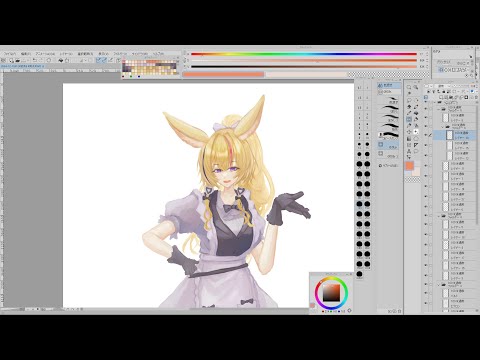 無言で作業垂れ流し【お絵かき/尾丸ポルカ】