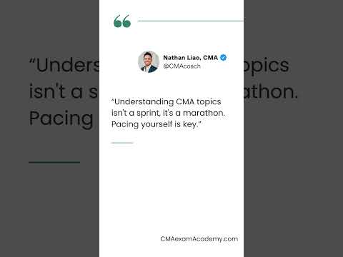 Understanding CMA topics isn't a sprint, it's a marathon. Pacing yourself is key.