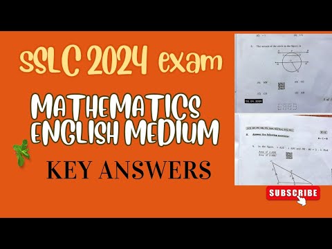 SSLC 2024 exam maths english medium key answers