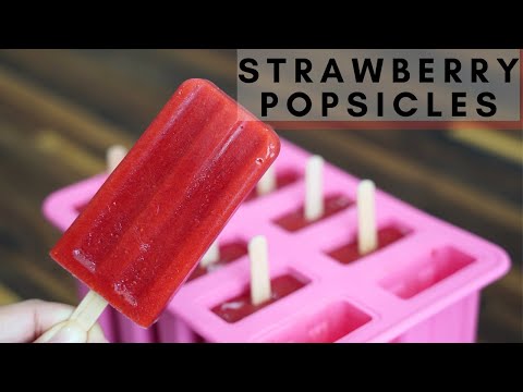 HOMEMADE STRAWBERRY POPSICLES | 3 INGREDIENT HOMEMADE POPSICLES #shorts