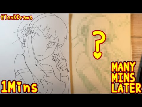 Fountain pen drawing anime |Yor Forger 約兒 佛傑|SPY×FAMILY|TenK Draws