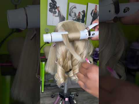 Left side curling if you’re right handed. Made easy #wigs #gluelesswig #wigmaker #closurewig