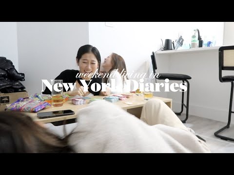 Living in NYC | a weekend in nyc, cute cafes, mini home good & shoes haul, & fun girls night in