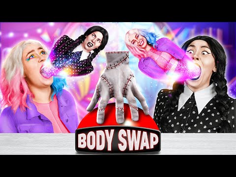 Body SWAP Good Wednesday vs Bad Enid | Pink vs Black