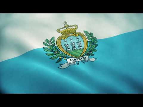 [10 Hours] San Marino Flag Waving - Video & Audio - Waving Flags