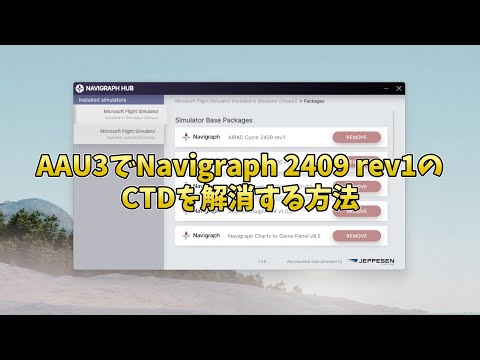 [解決済み]　AAU3とNavigraph AIRAC 2409 rev.1を一緒にいれるとCTD  ←1分で解決します【MSFS 2020 :PC】