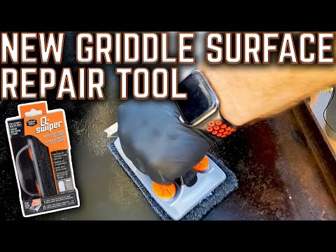 RUST ON GRIDDLE? NEW GRIDDLE REPAIR TOOL - Q-Swiper! HOW TO REPAIR STEEL GRIDDLE SURFACE