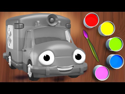 👀🎨 Colorful Wheels on the Go: Fun Painting Adventure with the Friendly Ambulance!