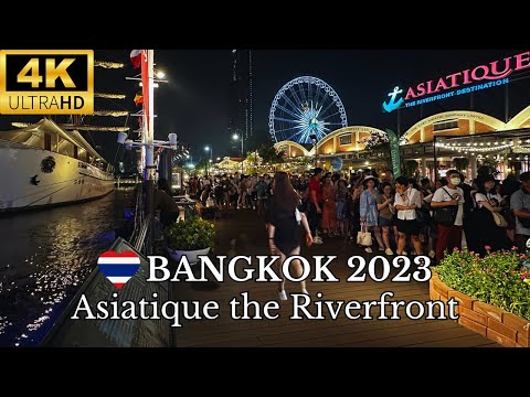 🎡 Walk in Asiatique the Riverfront 🎡 - Bangkok 2023 [🇹🇭 4K HDR]