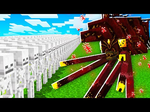 1000 SKELETONS vs VOID LAVA MONSTER (Minecraft Mob Battle)