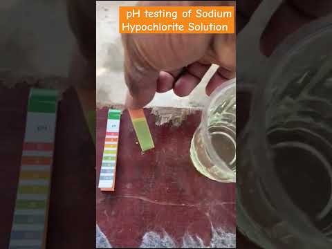 pH testing of Sodium Hypochlorite solution by pH paper#shorts