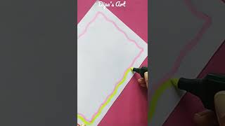 Quick and Easy Border for Project with ONLY 2 Highlighter🤩 #border #borderdesigns #satisfying #short