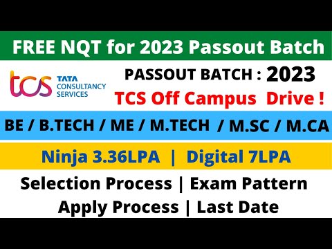 TCS hiring 2023 batch | Off Campus | Ninja 3.36LPA & Digital 7LPA | How to apply tcs 2023 hiring