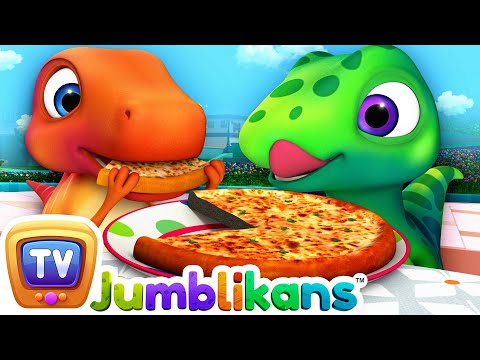 The Yummy Pizza Fractions Song with Jumblikans Dinosaurs - ChuChuTV Toddler Learning Videos