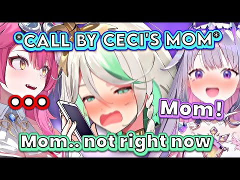 Cecilia's Mom called her while she was with Biboo and Raora.. [Hololive EN]