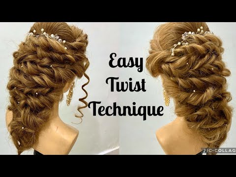 New Twist Hairstyle for long hair : Wedding Hairstyles with Lehnga : Hair style girl