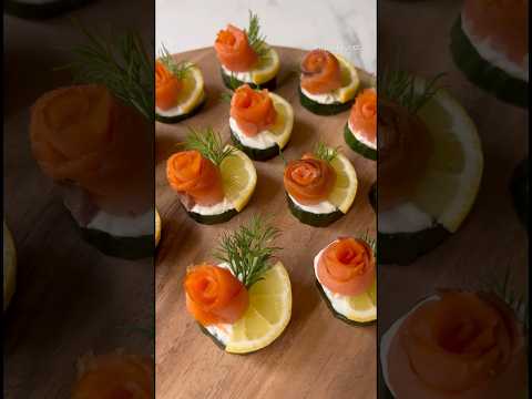 Easy Appetizer Idea to make✨ Smoked salmon bites #shorts #easyrecipe