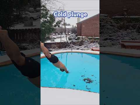 Natural cold plunge. Our pool never closes! #coldplunge #texas #winterwonderland #snow #swimming