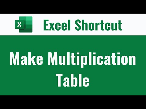 How to Make Multiplication Table in Excel