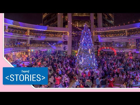 Zappos Lights Up 32-Foot Tall Holiday Tree During Winterfest | Zappos Stories