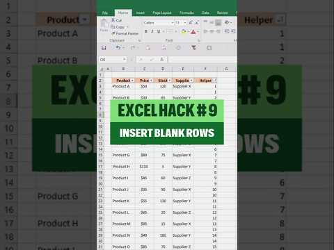 EXCEL TRICK Inserting Blank Rows Like a PRO #shorts #learnexcel #exceltips