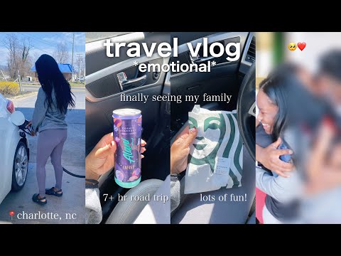 VLOG: 7 hour road trip with my boyfriend! // reuniting with my family after months *emotional*