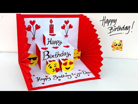 DIY Happy Birthday card for best friend 2024 / Birthday card ideas easy handmade / Pop up card