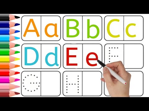 Collection of Uppercase & Lowercase Alphabet Dotted Lines, Alphabet Song A-Z, ABCD Alphabet Writing.