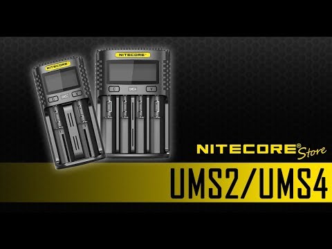 NITECORE UMS2 & UMS4 Digital USB Fast Chargers - Li-ion/IMR/LiFePO4 18650, 164340, 14500