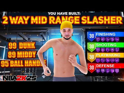 This "MID RANGE SLASHER" + 99 DUNK is the BEST 2 WAY ISO BUILD on NBA 2K25!