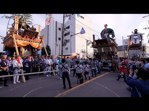 佐原の大祭2024秋　下新町区　初日の曳き廻し　仲川岸通り