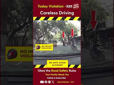 Today Violation 325 Careless Driving #otr #roadsafety #chennaitrafficpolice