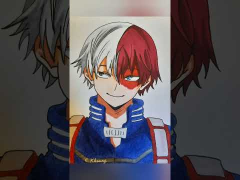 Shoto Todoroki drawing process 🔥 - My Hero Academia #art #anime #mha #otaku #shorts