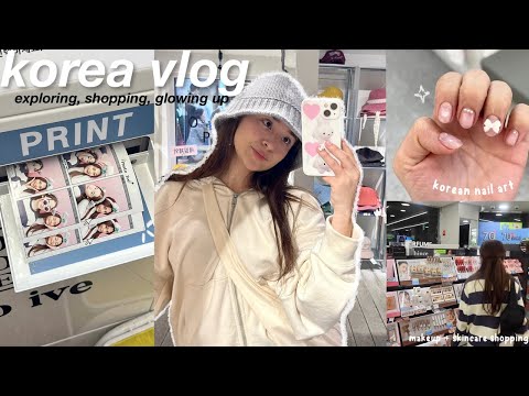 KOREA VLOG: flight, glow up appointments, exploring seoul, shopping, + cute skincare/makeup haul