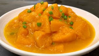 Stir-fried pumpkin is simple and delicious, sweet, soft and glutinous, and rich in nutrition