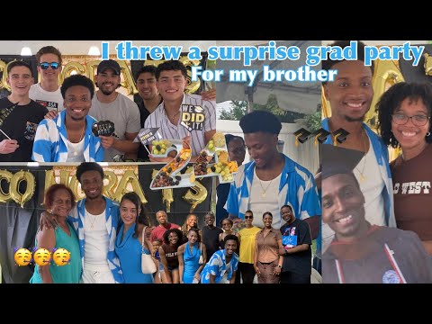 I THREW MY BROTHER A SURPRISE GRAD PARTY| party prep, grad party season🥳🥳