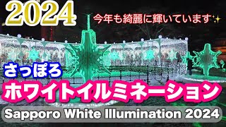 【さっぽろホワイトイルミネーション2024 】大通り1丁目〜6丁目/札幌駅南口広場