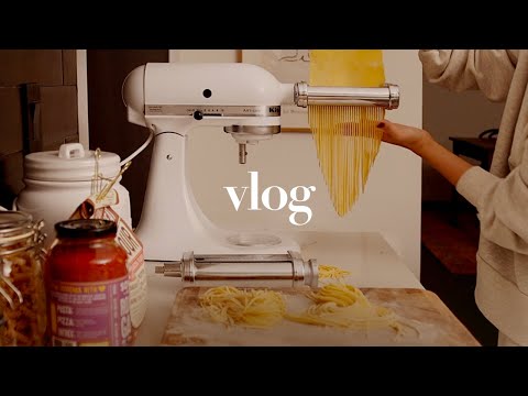 VLOGㅣMaking Homemade Pasta from Scratch (Kitchenaid) 🍝, Christmas Eve Dinner, First Snow in Seattle