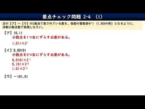 2-4-1_要点チェック問題／情報Ⅰ共通テスト対策／浮動小数点数