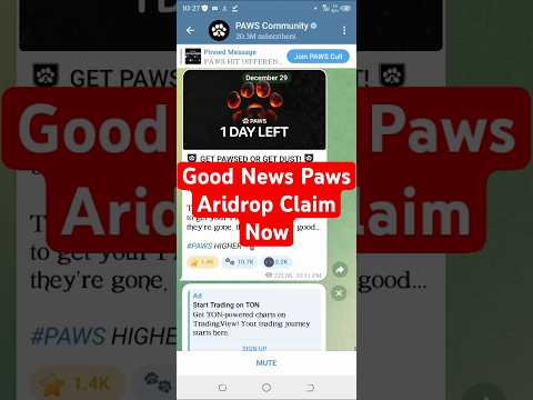 Paws Airdrop Claim Now | Paws Airdrop Withdraw Now | Paws Airdrop Uid, Address #shorts