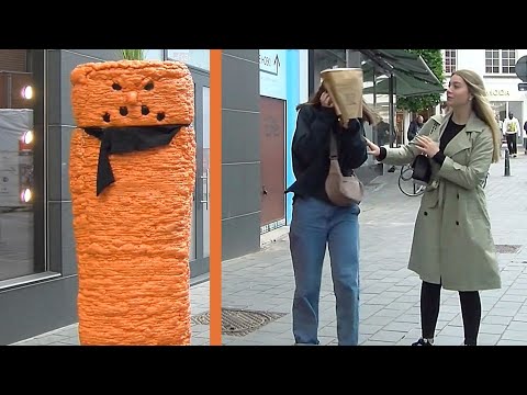 Don't Slap Yourself in the Face with a Paper Bag when The Carrot Scares You !! Angry Carrot Prank !!