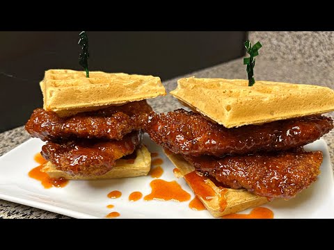 Chicken And Waffles With Hot Honey