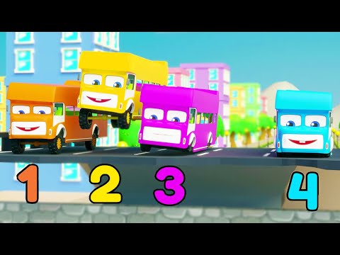 Five Little Buses | One Two Three Four Five | Vroom Vroom | Pilli Go | Nursery Rhymes & Kids Songs