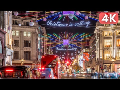 LONDON'S BEST CHRISTMAS WALK TOUR 🇬🇧🎄Big Ben, Oxford and New Bond Streets ✨ ASMR [4K]