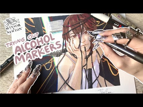 Drawing Lain using Alcohol Markers, my first time! [ASMR] [No Talking, quiet BGM]