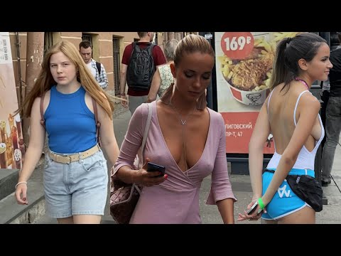 Beautiful and attractive Russian girls , Walking in Moscow | Россия , Санкт-Петербург 🇷🇺