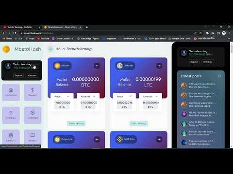 New Free Bitcoin Mining Website | Best Free Cloud Mining Website 2022 | Zero Investment #MostoHash